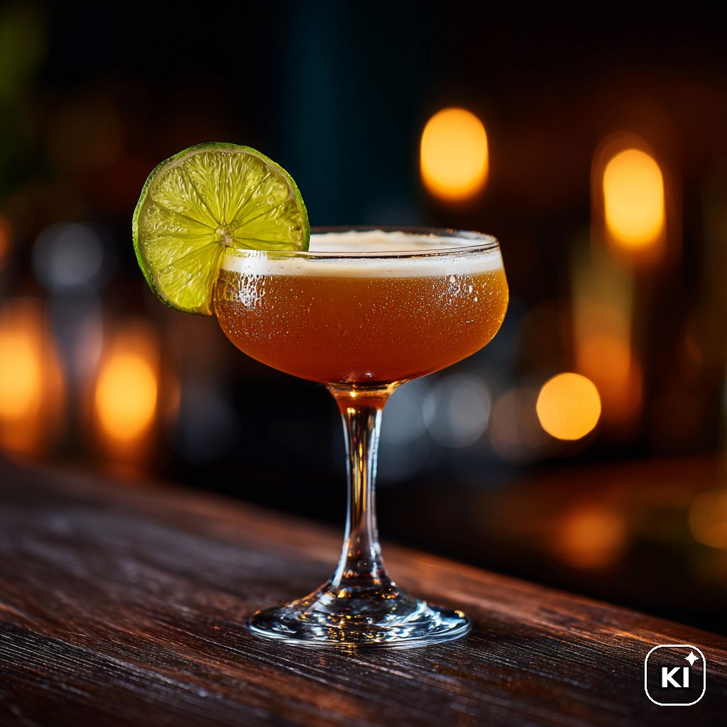 Ginger Rum Sour Cocktail
