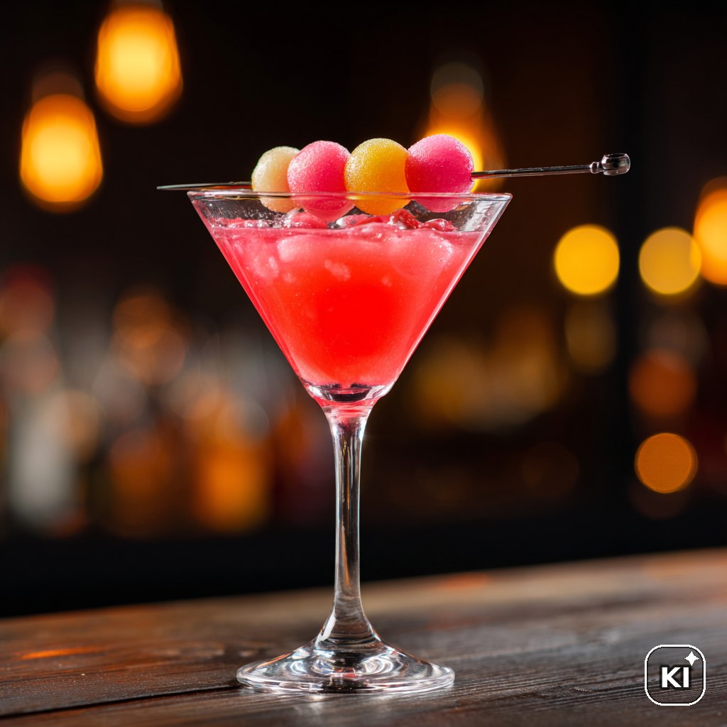 Pink Bubble Martini Cocktail